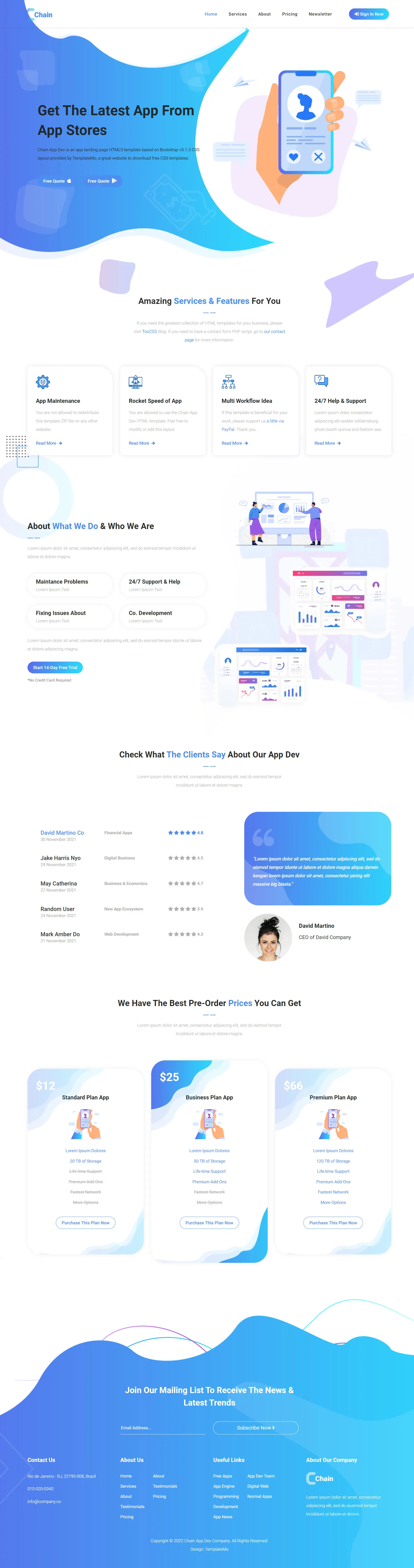 Chain App Dev Landing Page Template