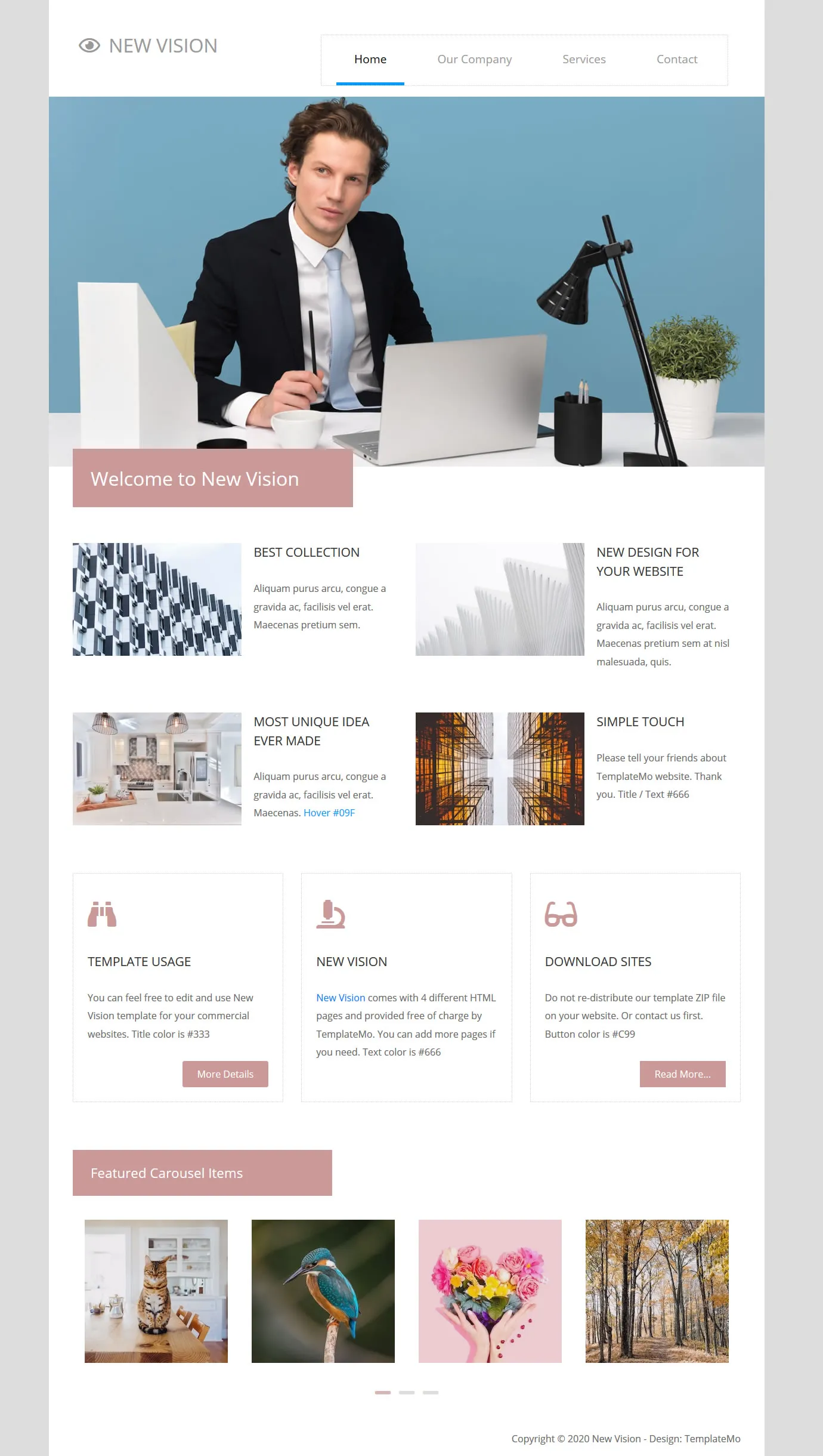 New Vision Bootstrap HTML Template Free