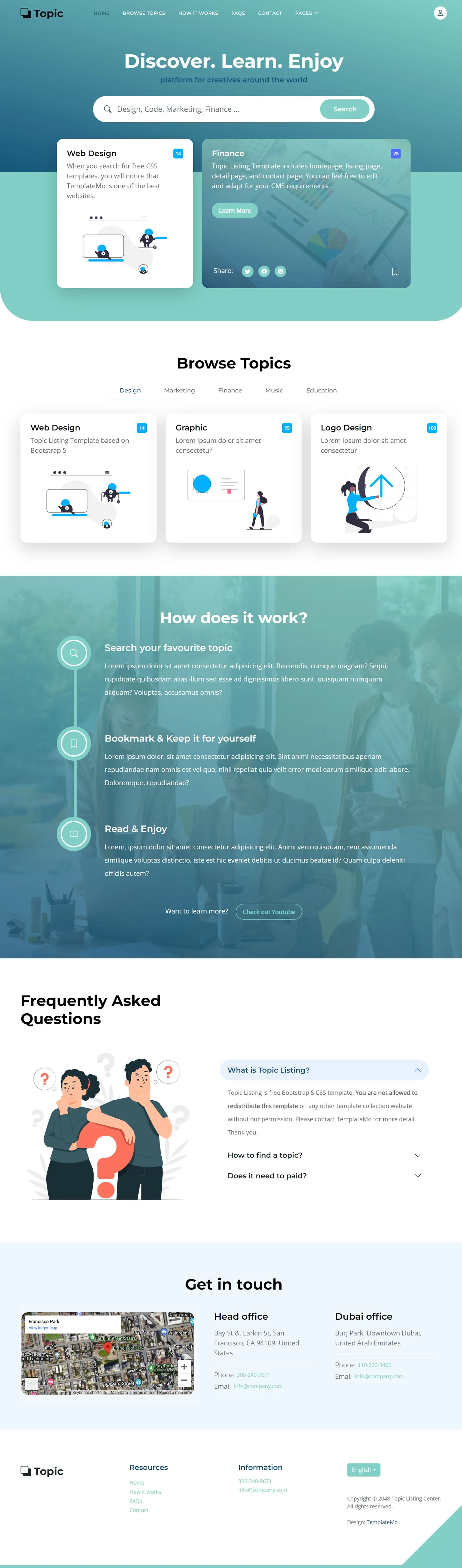 Responsive Topic Listing HTML Template