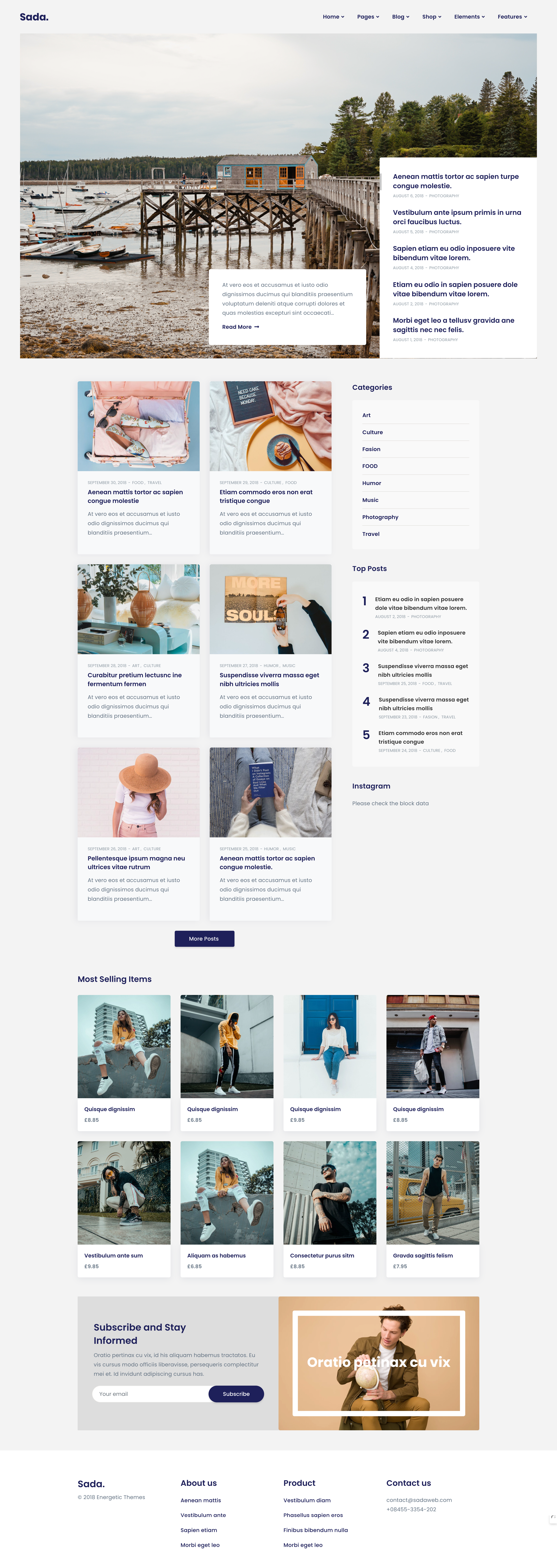Sada – Minimal WordPress Blog & Shop Theme