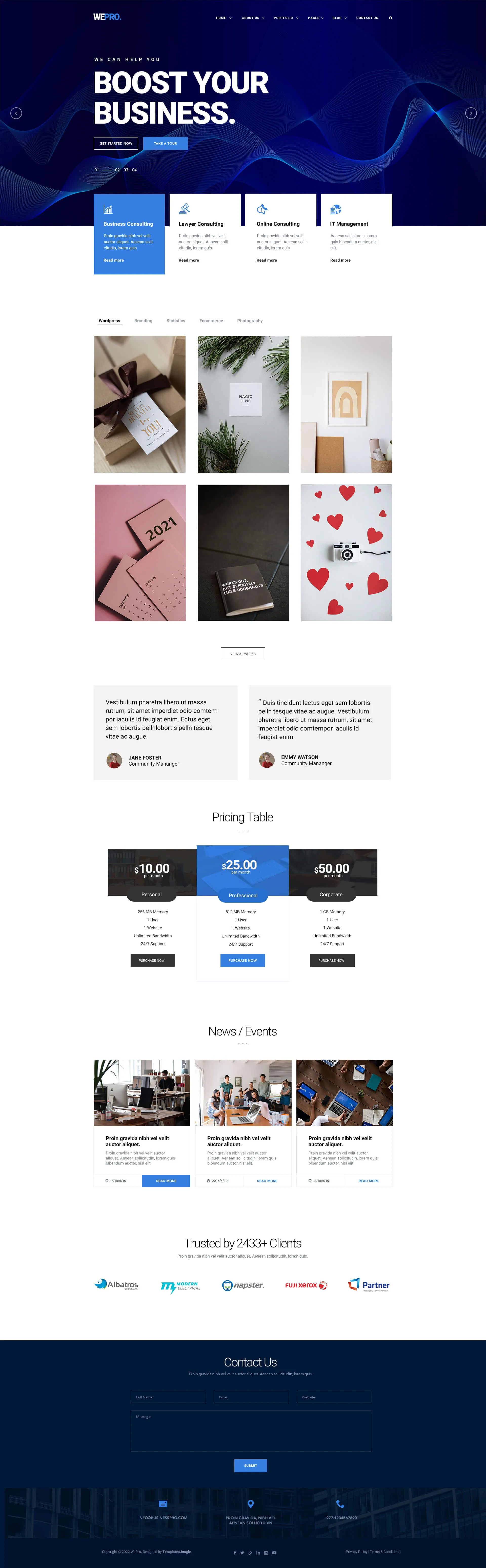 Wepro – Free Agency PSD Website Template
