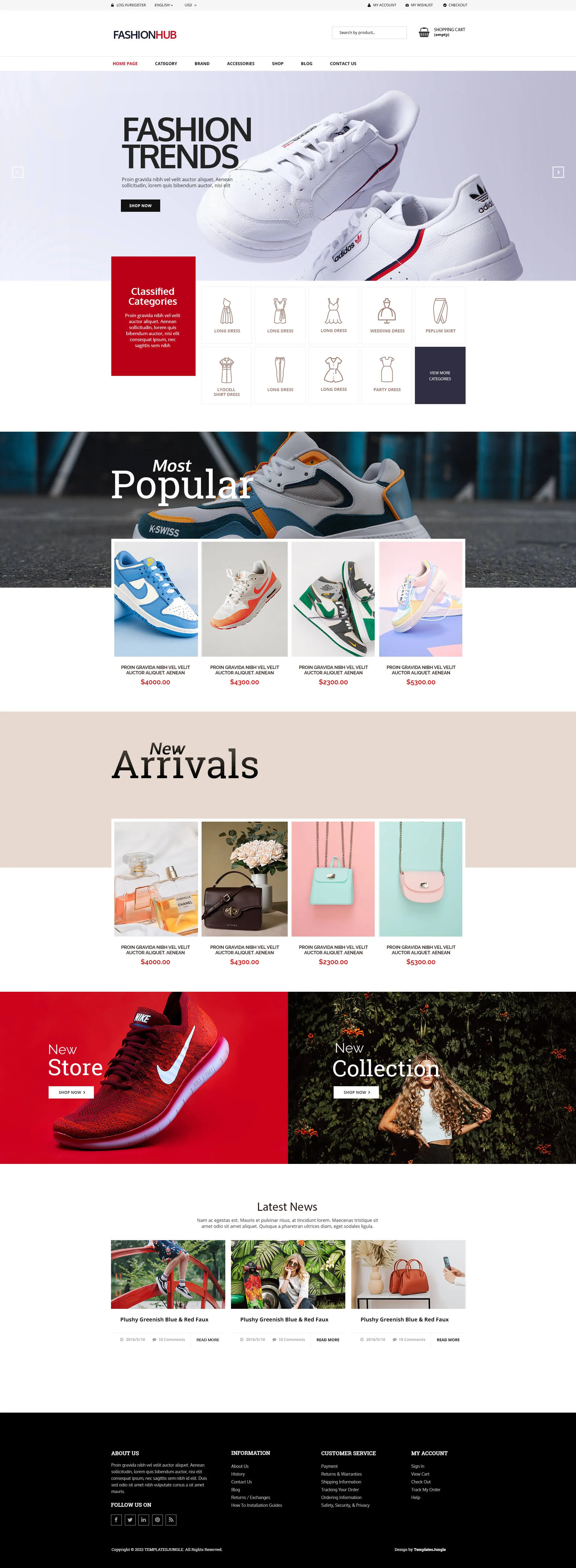 FashionHub – Free Ecommerce PSD Template